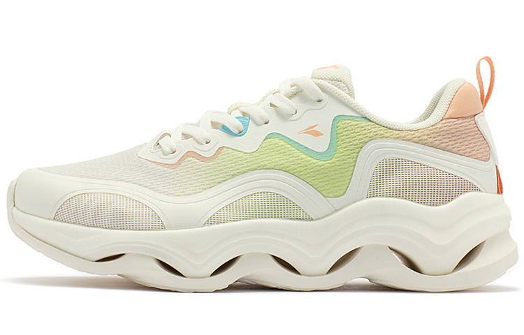 361° Mesh Breathable Abrasion Resistant Slip Resistant Low top Running Shoes Women's White Green