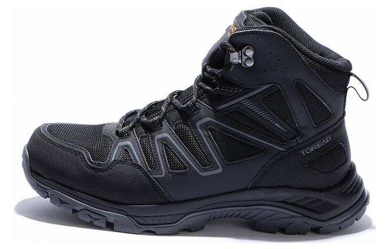 TOREAD Slip Resistant Abrasion Resistant Slip Resistant Abrasion Resistant High top Outdoor Shoes Men's Black Gray