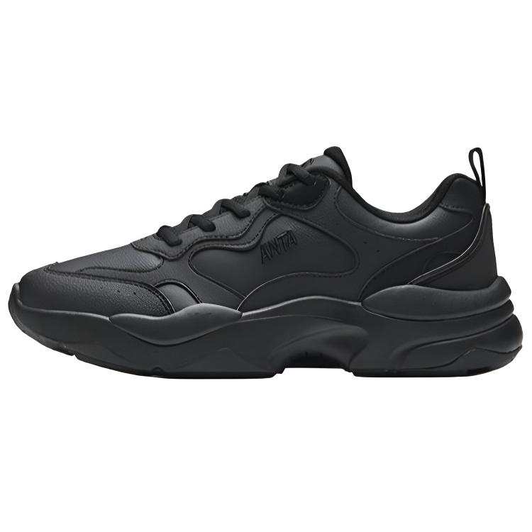 Anta Life Collection Cushioning Slip Resistant Breathable Low top Chunky Sneakers Women's Basic Black