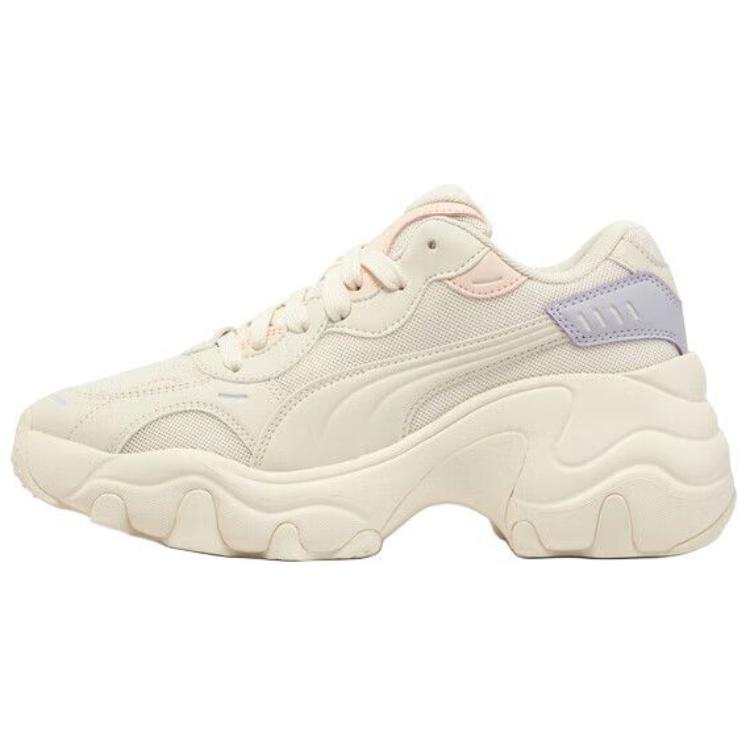 PUMA Pulsar Wedge Textile, Artificial Leather Low top Chunky Sneakers Women's Beige Purple Pink