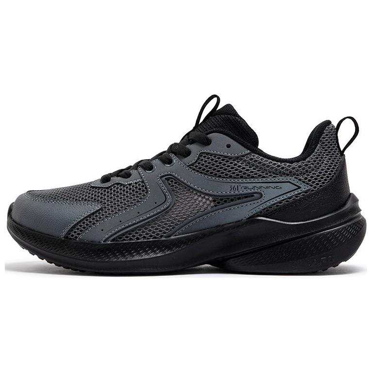 361° Slip Resistant Support Rebound Low top Casual Running Shoes Men's Gray Black