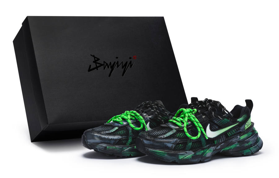 Nike Nike V2K Run Slip Resistant Low top Running Shoes Unisex Black Green