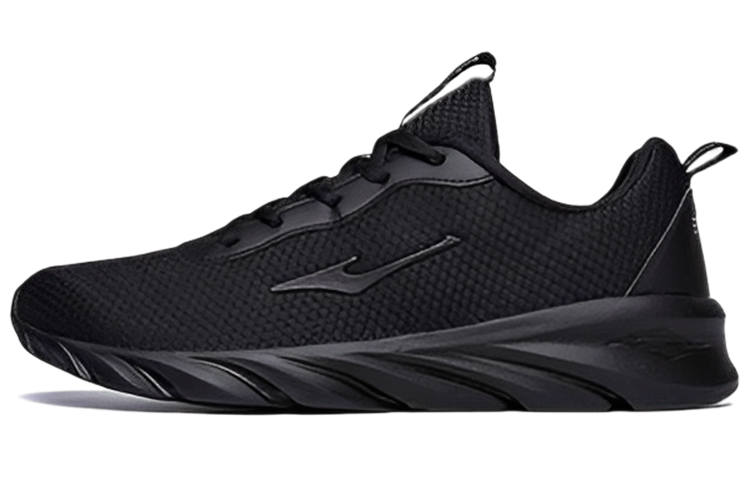 Erke Cushioning Slip Resistant Abrasion Resistant Breathable Lightweight Low top Casual Running Shoes Men's Black