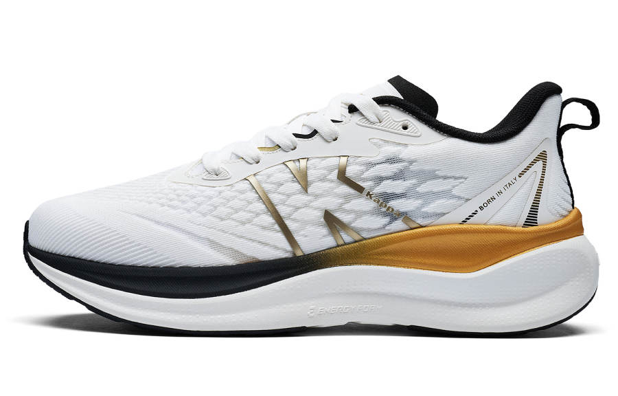 Kappa Abrasion Resistant Low top Casual Running Shoes Unisex White Gold