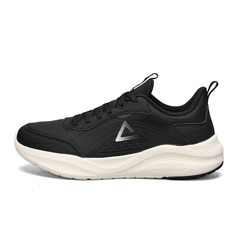 PEAK Cushioning Abrasion Resistant Slip Resistant Running Shoes Women's Black Canvas White