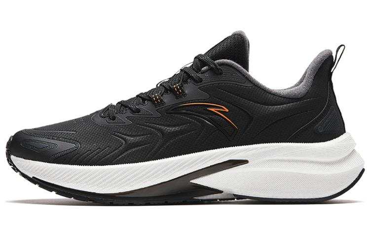 Anta Rocket 5.0 Lace Up Cushioning, Wear Resistant Mid top Running Shoes Men's Black White