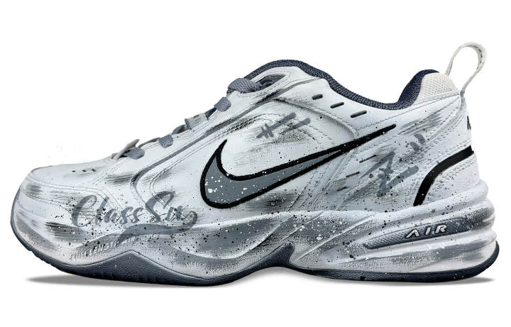 Nike Nike Air Monarch 4 Gray Blue Product Slip Resistant Low top Chunky Sneakers Unisex Blue Gray