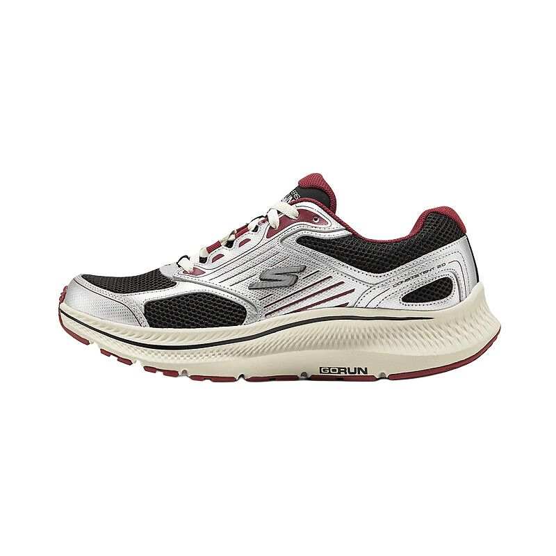 Skechers MEN'S GO Cushioning Breathable Low top Running Shoes Men's Black Red