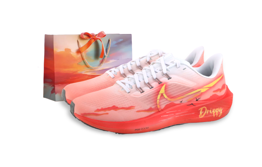 Nike Nike Air Zoom Pegasus 39 Cushioning Abrasion Resistant Breathable Low top Running Shoes Unisex Orange