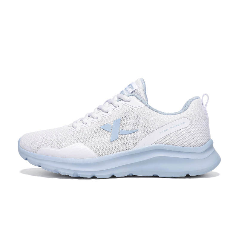 XTEP Cushioning, Wear Resistant Low top Casual Running Shoes Women's New White Dusk Dusty Blue