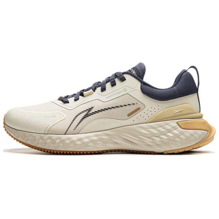 Li-Ning Li Ning Cloud Shield Comfortable And Trendy Slip Resistant Abrasion Resistant Low top Running Shoes Men's Beige Blue