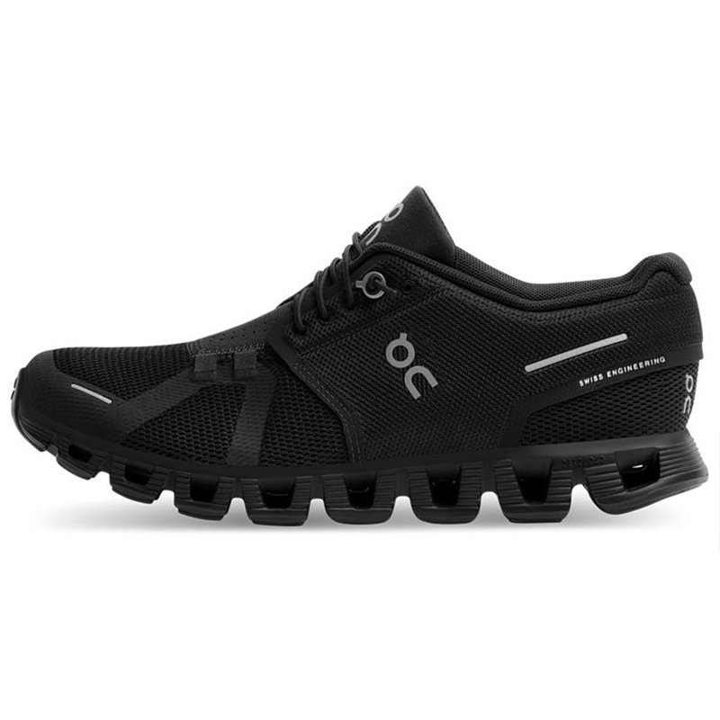On Cloud 5 Comfortable Fabric Breathable Low top Casual Training Sprint City Commuting Running Shoes Women's Black