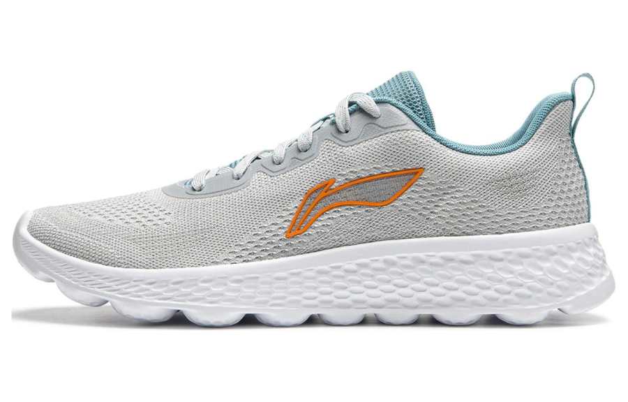 Li-Ning Li Ning Cloud Motion Cushioning Slip Resistant Breathable Reflective Low top Casual Running Shoes Men's Mist Gray