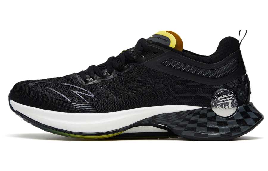 Anta Mach Pro Cushioning Slip Resistant Low top Running Shoes Men's Black Gray
