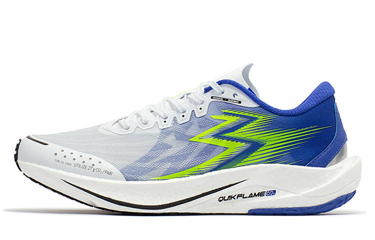 361° Speed 2 Pro Cushioning Slip Resistant Lightweight Low top Long Distance Running Shoes Unisex White Blue