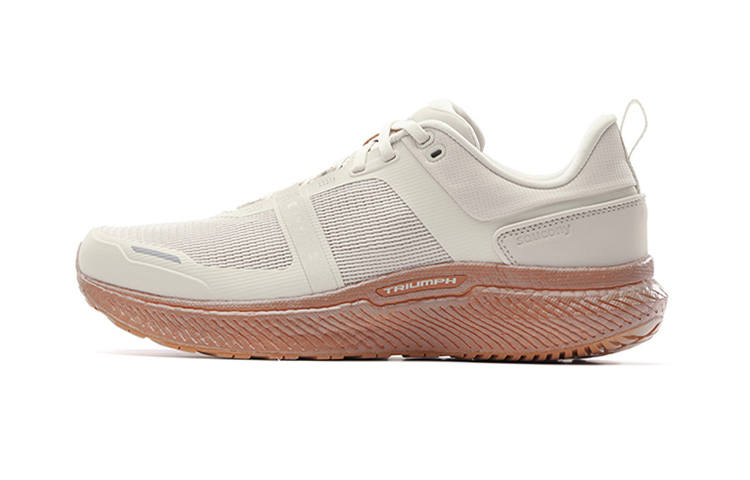 Saucony Triumph Cushioning Slip Resistant Abrasion Resistant Lightweight Low top Running Shoes Unisex White Umber