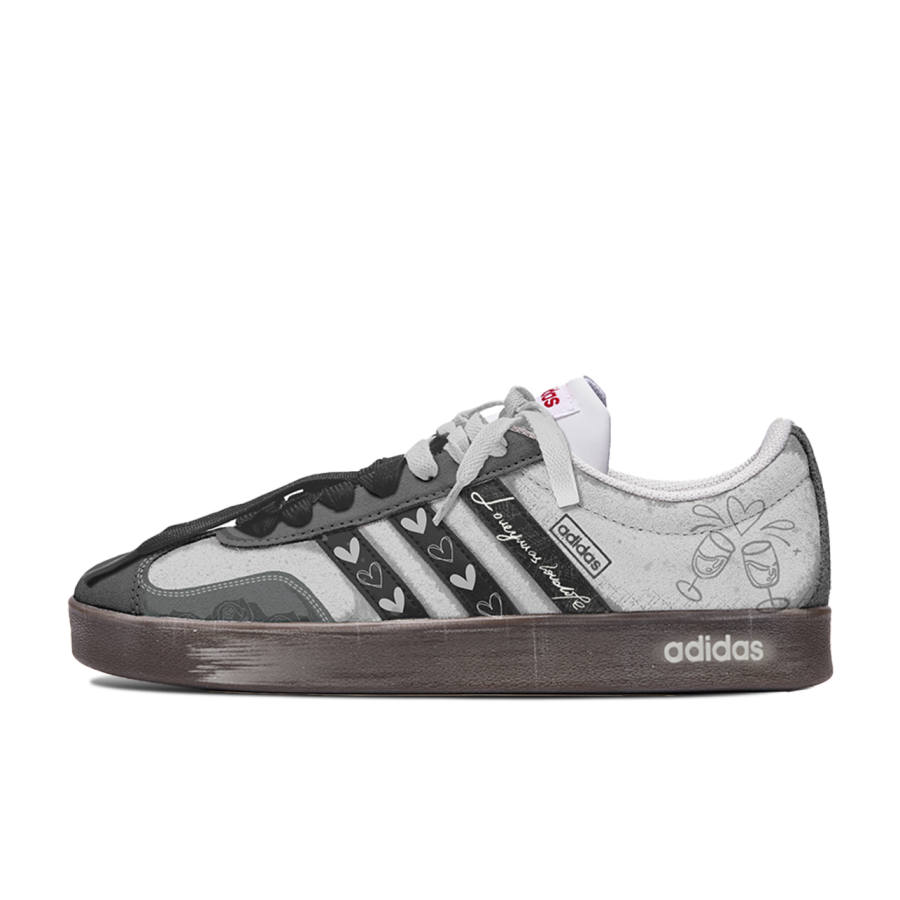 Adidas Adidas VL COURT 2.0 Deep Affection Cushioning Low top Skateboard Shoes Unisex Gray Brown