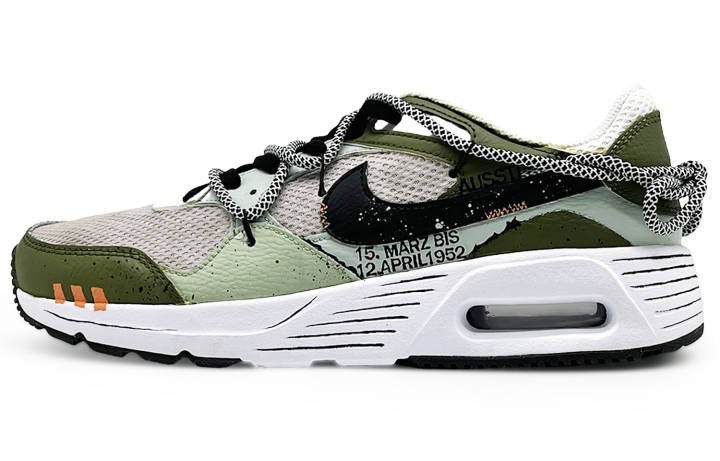 Nike Nike Air Max SC Cushioning Slip Resistant Abrasion Resistant Breathable Low top Casual Running Shoes Men's Black Green