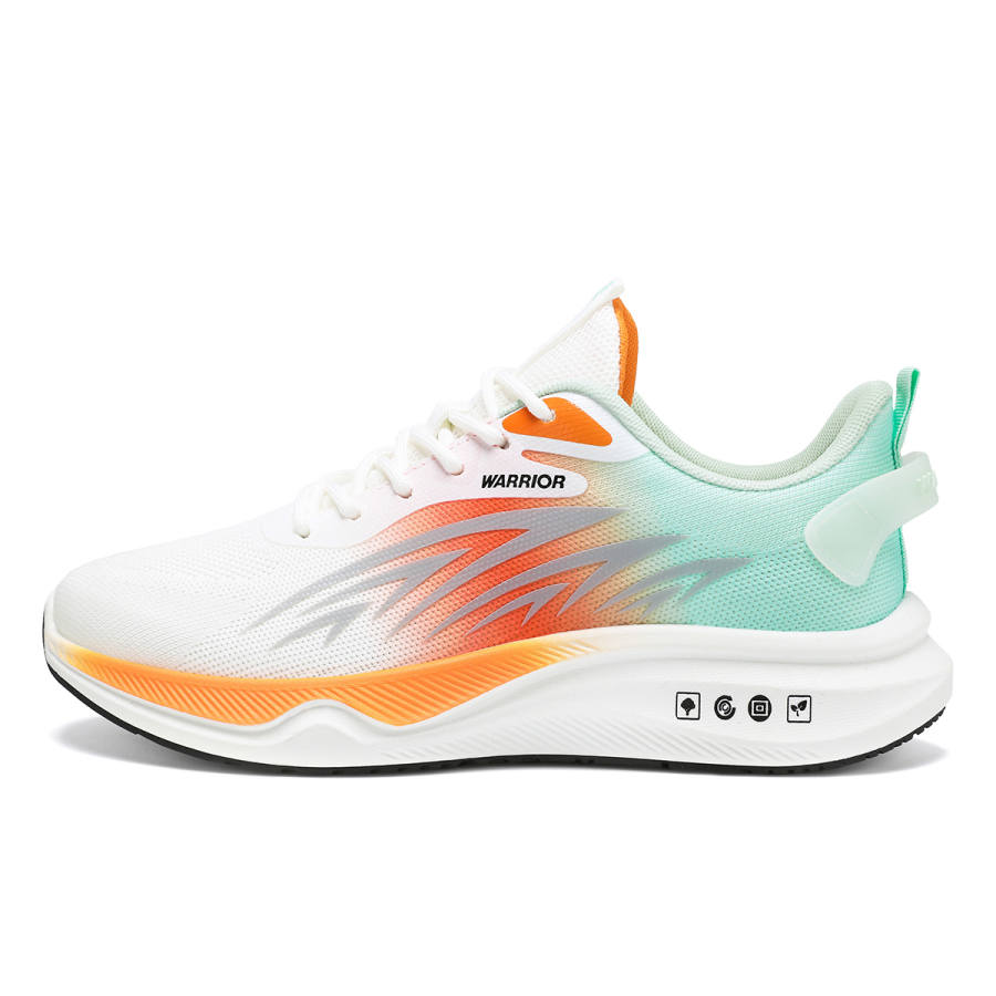 WARRIOR Abrasion Resistant, Lightweight, And Breathable Low top Running Shoes Men's White Green Yellow