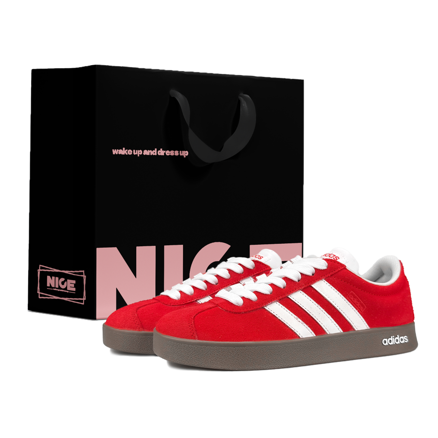 Adidas Adidas VL COURT 2.0 Abrasion Resistant Abrasion Resistant Low top Skateboard Shoes Unisex Red