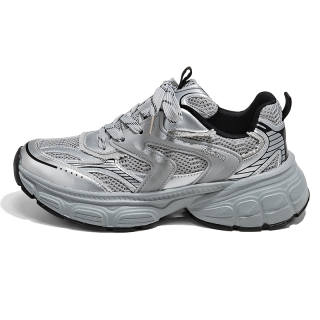 Poizon FEIYUE Slip-Resistant Height-Increasing Low-top Chunky Sneakers Men's Silver