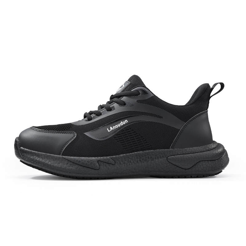 LANOUDUN Slip Resistant, Breathable, Lightweight Low top Outdoor Shoes Men's Black