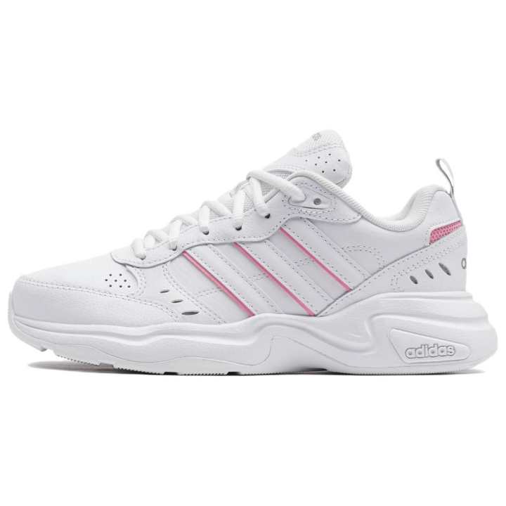 Adidas Adidas Strutter Leather Slip Resistant Abrasion Resistant Low top Running Shoes Women's White Pink