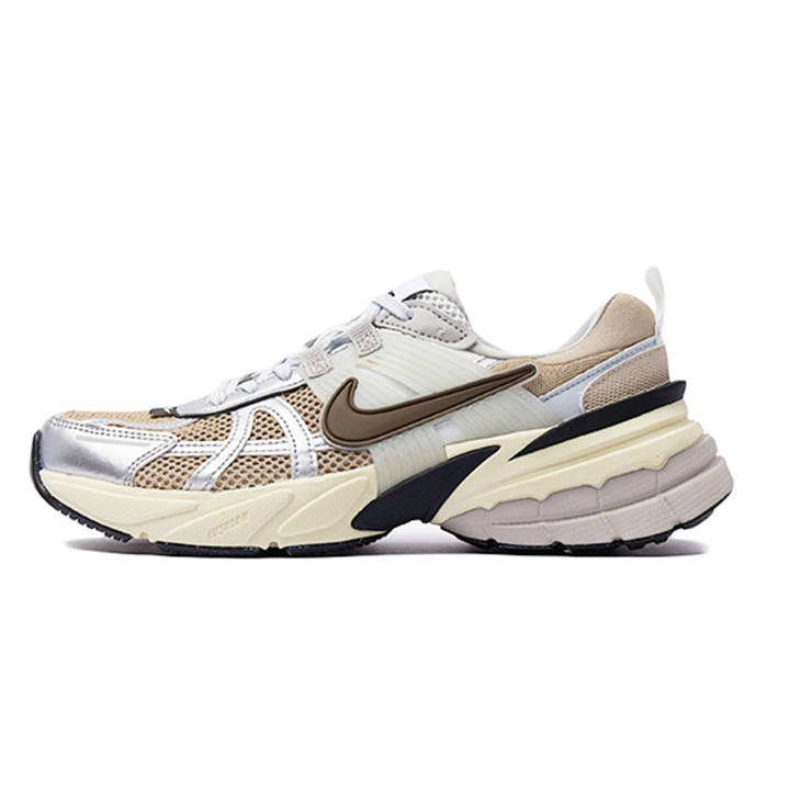 Nike Nike V2K Run Slip Resistant Slip Resistant Low top Casual Running Shoes Women's Brown Silver