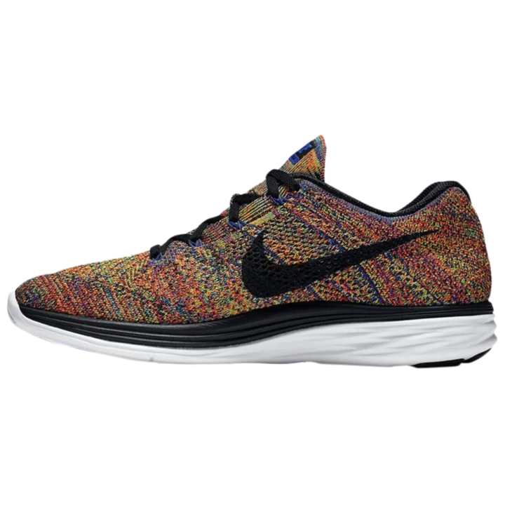 Nike Nike Flyknit Lunar 3 Comfortable Slip Resistant Abrasion Resistant Low top Running Shoes Unisex Blue Black