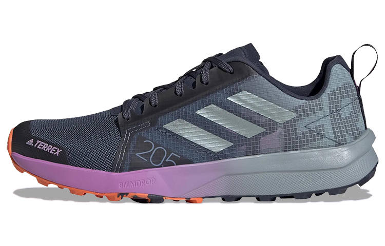 Adidas Adidas Terrex Speed Flow Trail Running Abrasion Resistant Low top Running Shoes Women's Gray Blue Purple