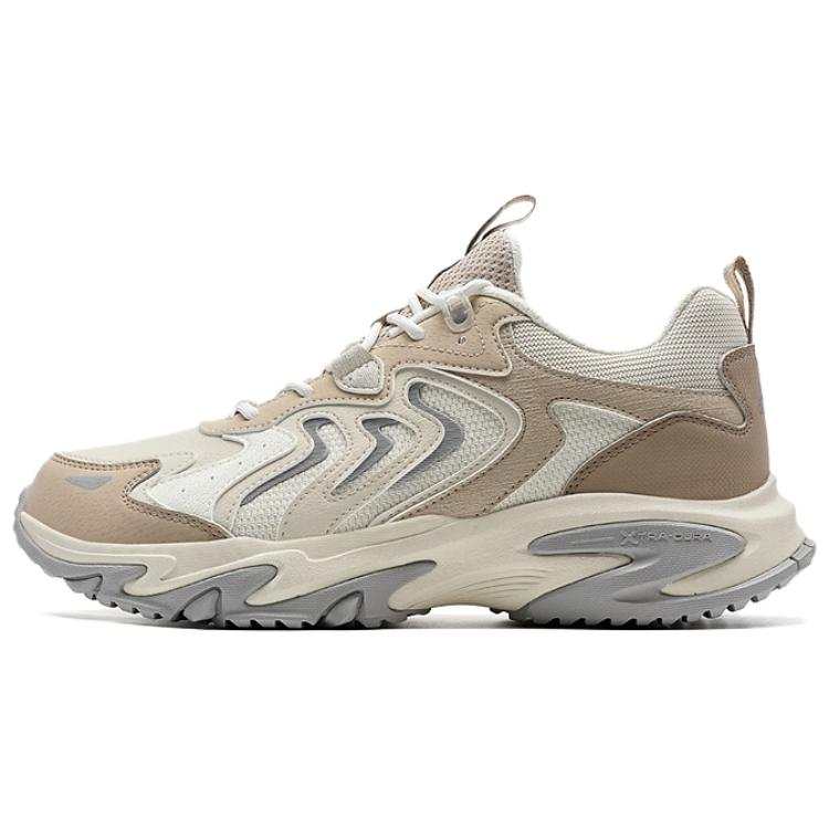XTEP Slip Resistant, Abrasion Resistant, Lightweight Low top Outdoor Shoes Men's Beige Brown