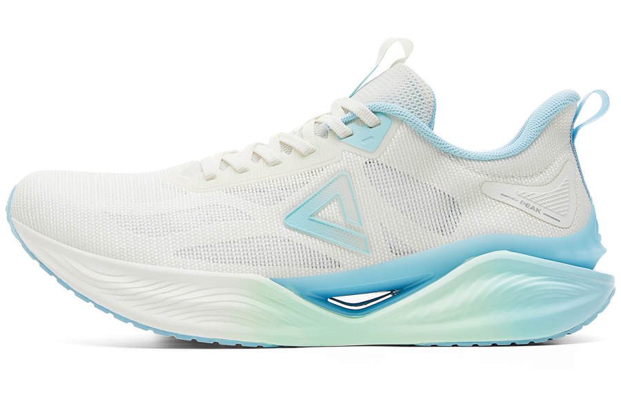 PEAK Flying Feather 006 Abrasion Resistant Lightweight Rebound Low top Running Shoes Men's Milk White Light Blue