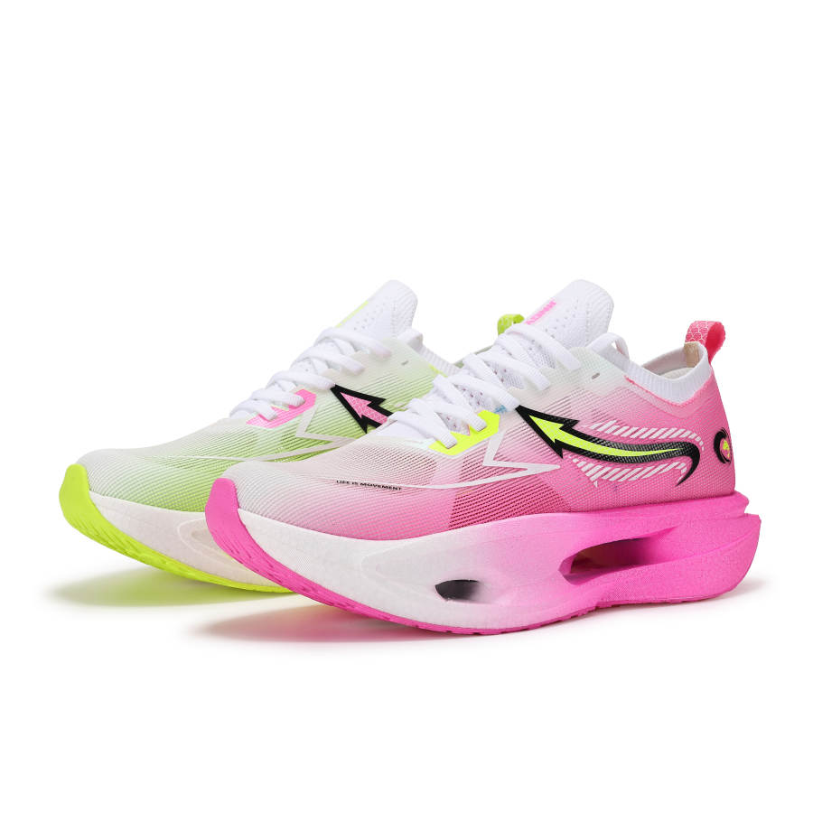 JINGYE Low top Full Length Genuine Carbon Plate Racing Running Shoes Unisex Pink Yellow Speed Photo