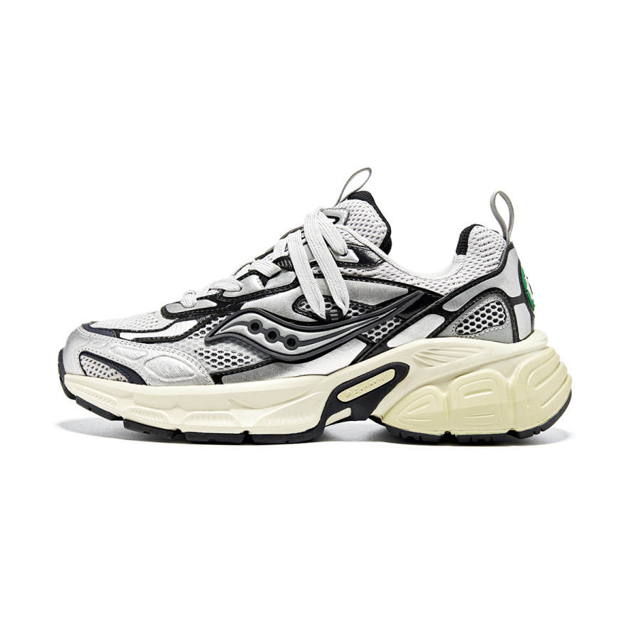 Saucony 2K CAVALRY Low top Casual Training City Commuting Running Shoes Unisex Silver Black
