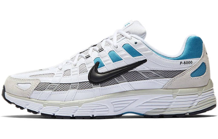 Nike Nike P 6000 Casual Slip Resistant Lightweight Non slip Lightweight Low top Running Shoes Unisex Silver White Blue