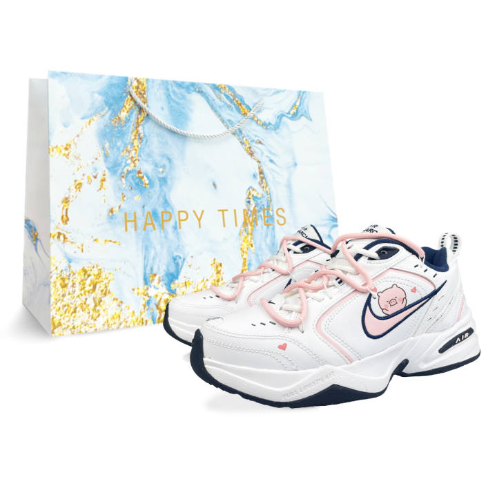 Nike Nike Air Monarch 4 White Navy Slip Resistant, Abrasion Resistant, Height Increasing
