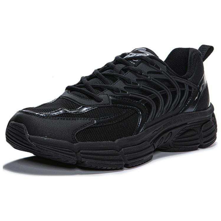 Erke Cushioning Slip Resistant Abrasion Resistant Low top Running Shoes Men's Black