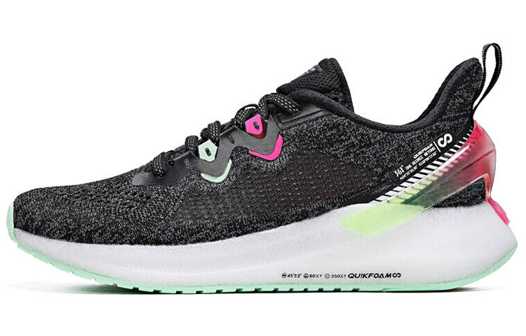 361° Q Tun Super, Bright Eyes Mesh Breathable Low top Running Shoes Women's Black Pink