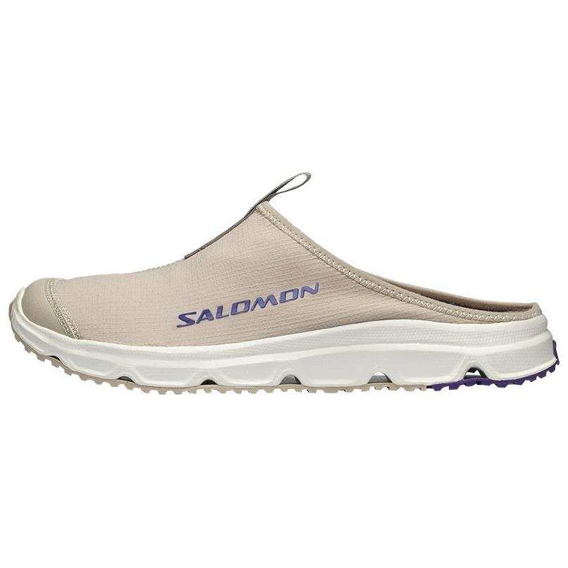 SALOMON RX Slide 3.0 Closed Toe Slippers Unisex Feather Gray Iron Gray Dazzle Purple