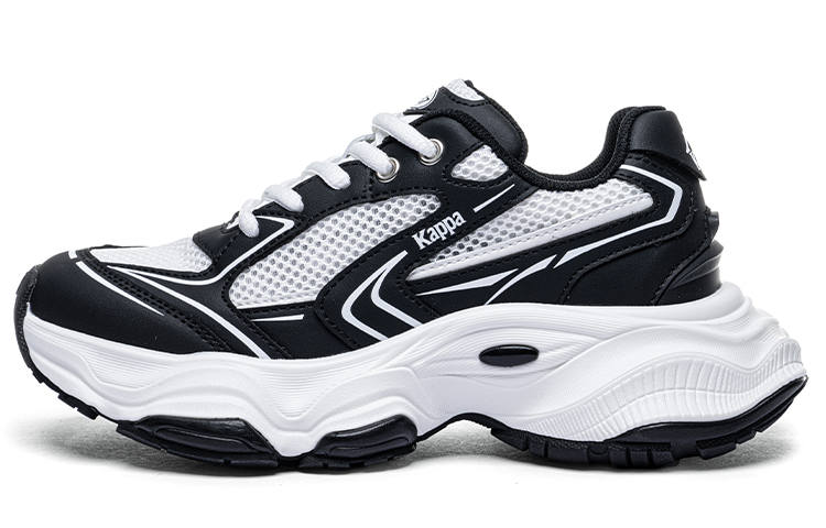 Kappa Back to Back Slip Resistant, Abrasion Resistant, Height Increasing Low top Chunky Sneakers Women's White Black