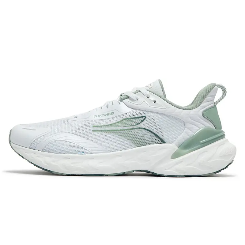 361° Popping Foam Cushioning Breathable Low top Training Running Shoes Men's White Green