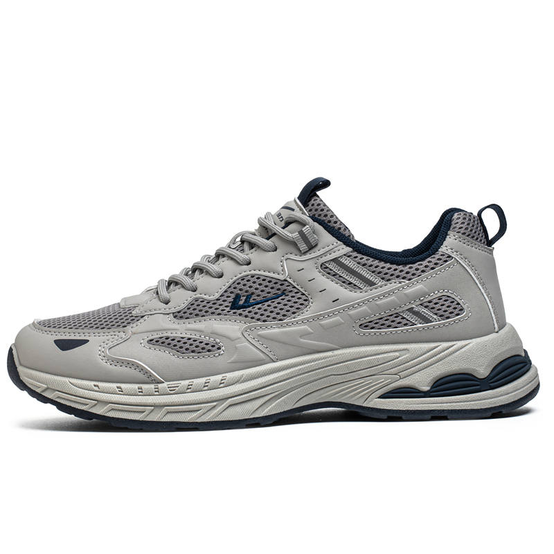 Warrior Cushioning Abrasion Resistant Lightweight Low top Chunky Sneakers Men's Light Gray