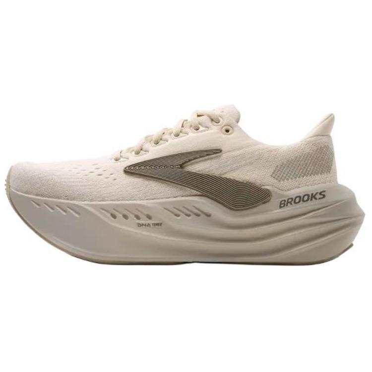 Brooks Glycerin Max Almond Peach London Fog White Women's