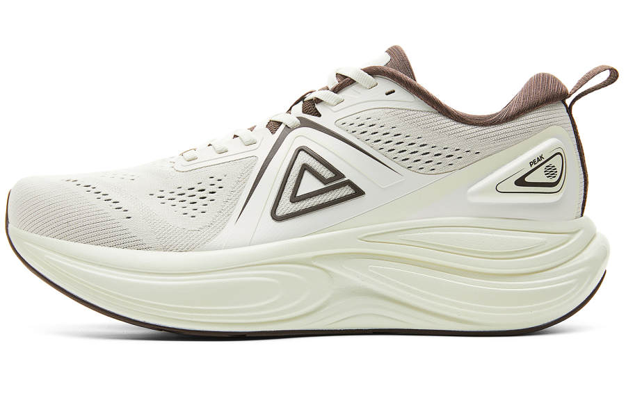 PEAK Cushioning Slip Resistant Rebound Low top Running Shoes Men's Canvas White Brown