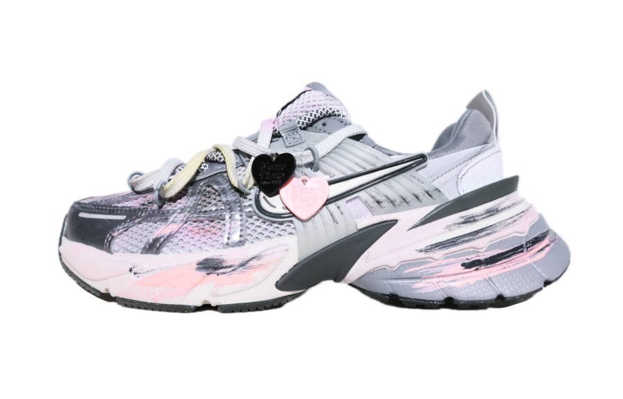 Nike Nike V2K Run Running Shoes Women's Low Top Pink, Gray, Silver, Black