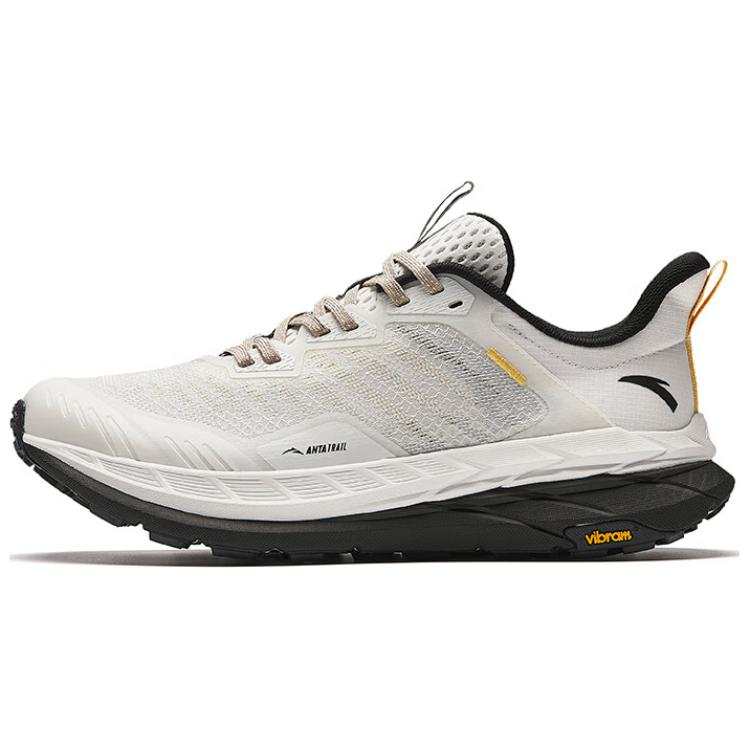 Anta Kunlun Cushioning, Wear Resistant Low top Running Shoes Men's White Black Yellow