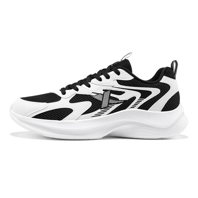 XTEP Hydrogen Wind Technology Cushioning, Wear Resistant Low top Casual Running Shoes Men's Black White