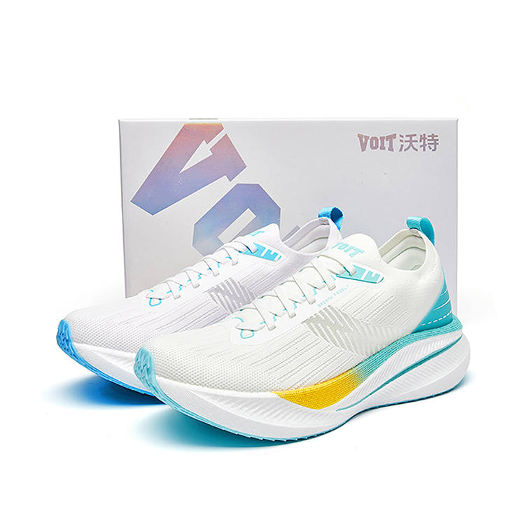 VOIT Running Shoes Unisex Low Top Right White Blue Green Mismatched