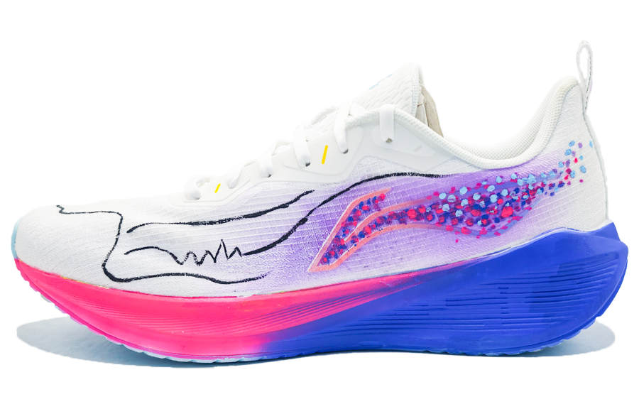 Li-Ning Li Ning Wuyue Cushioning Abrasion Resistant Breathable Low top Casual Running Shoes Men's White Pink Blue