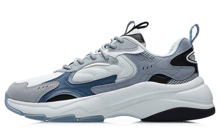 Li-Ning Li Ning Abrasion Resistant Low top Running Shoes Men's White Blue